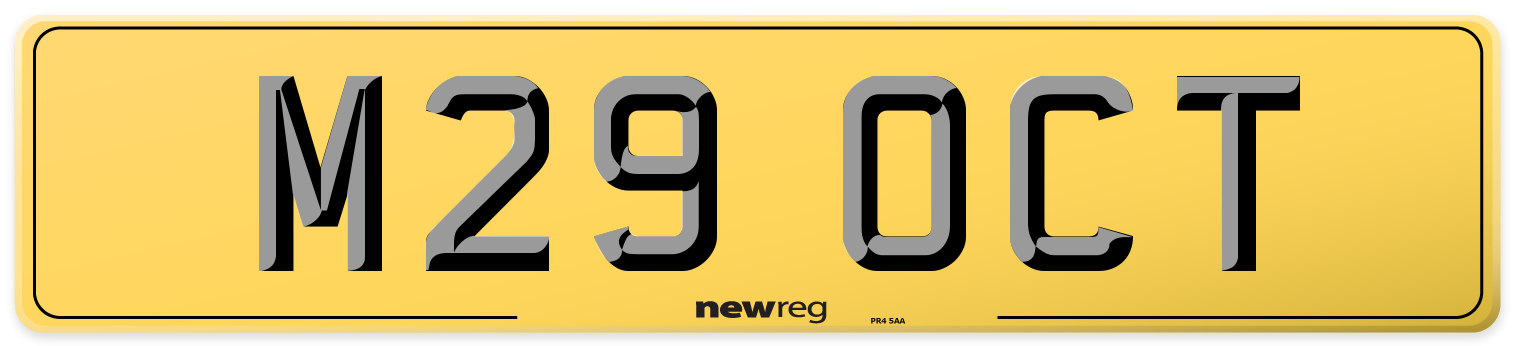 M29 OCT Rear Number Plate