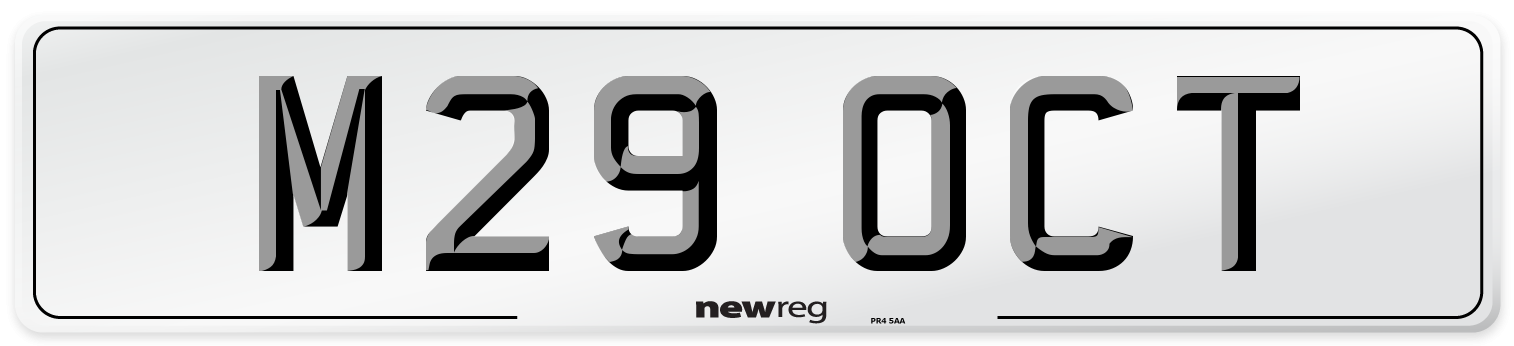 M29 OCT Front Number Plate
