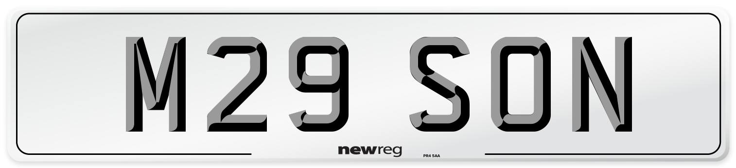 M29 SON Front Number Plate