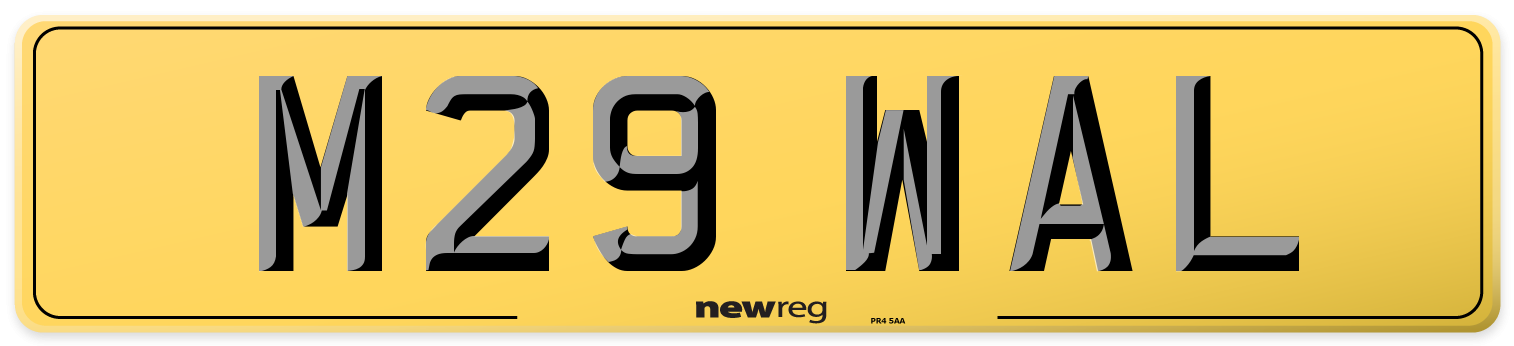 M29 WAL Rear Number Plate