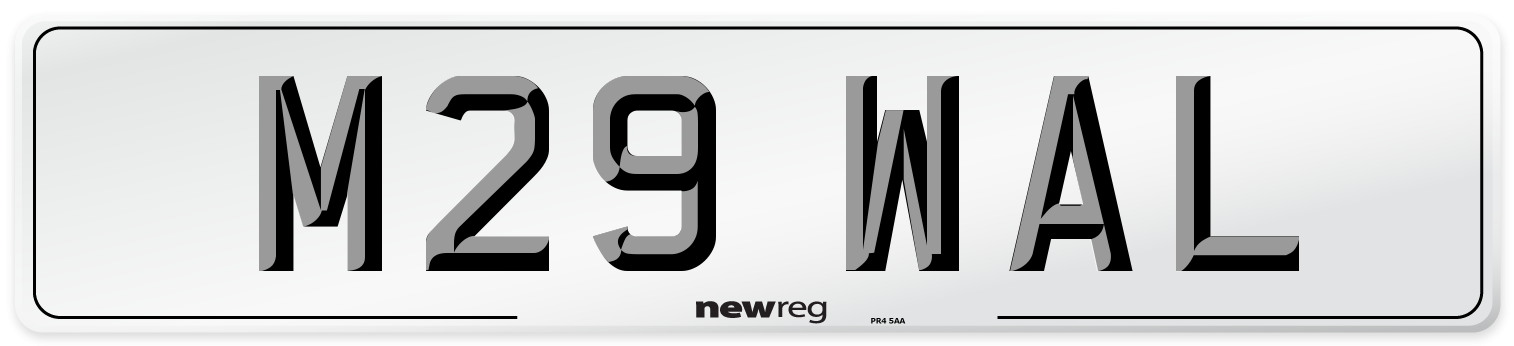 M29 WAL Front Number Plate