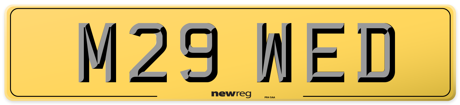 M29 WED Rear Number Plate