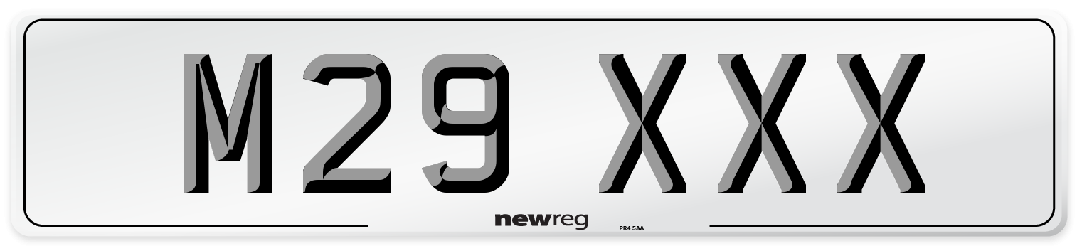 M29 XXX Front Number Plate