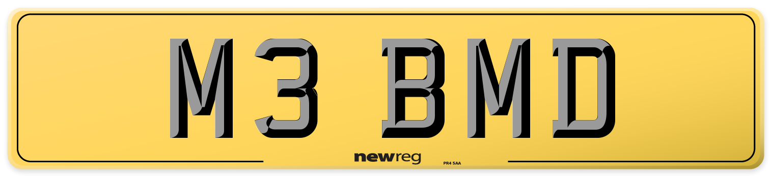 M3 BMD Rear Number Plate