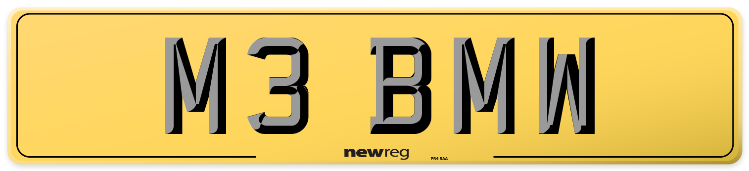 M3 BMW Rear Number Plate