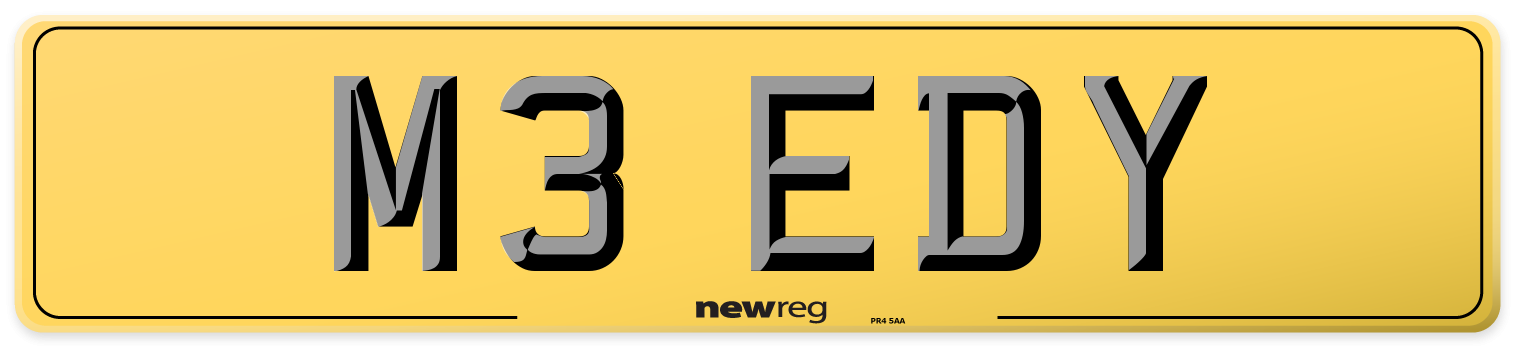 M3 EDY Rear Number Plate