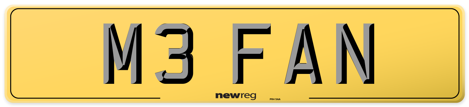M3 FAN Rear Number Plate