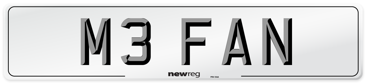 M3 FAN Front Number Plate