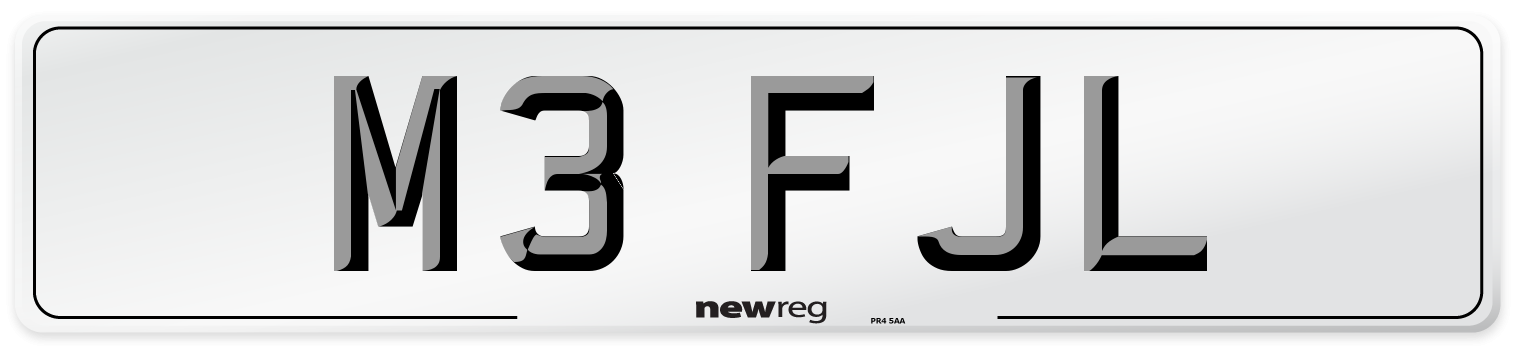 M3 FJL Front Number Plate
