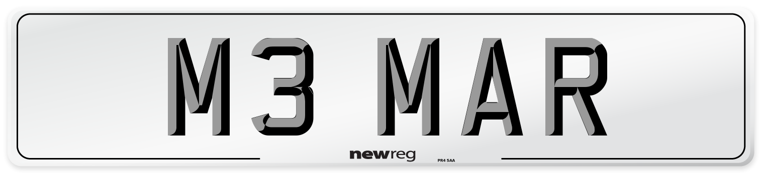 M3 MAR Front Number Plate