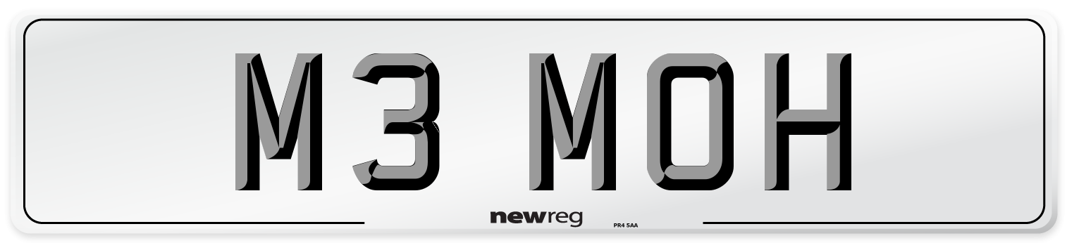 M3 MOH Front Number Plate