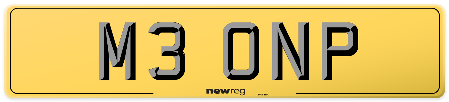M3 ONP Rear Number Plate