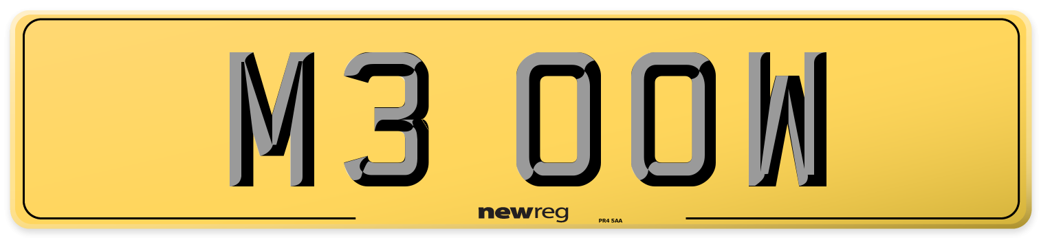 M3 OOW Rear Number Plate