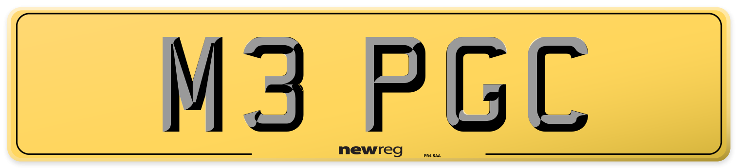 M3 PGC Rear Number Plate