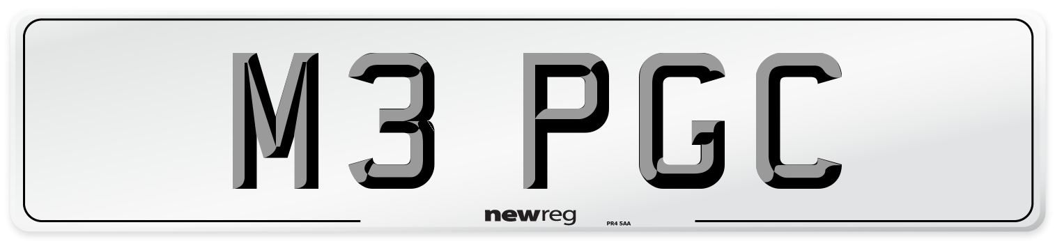 M3 PGC Front Number Plate