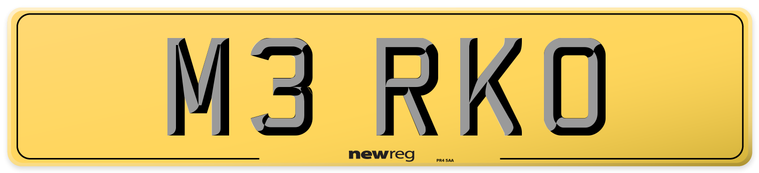 M3 RKO Rear Number Plate