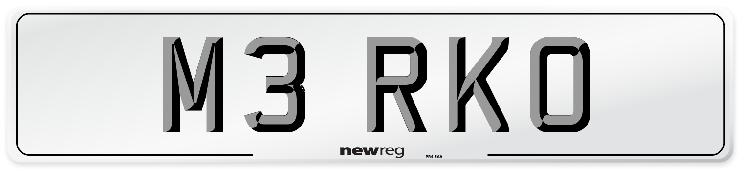 M3 RKO Front Number Plate