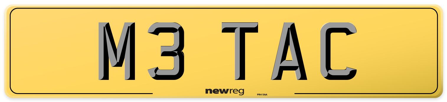 M3 TAC Rear Number Plate