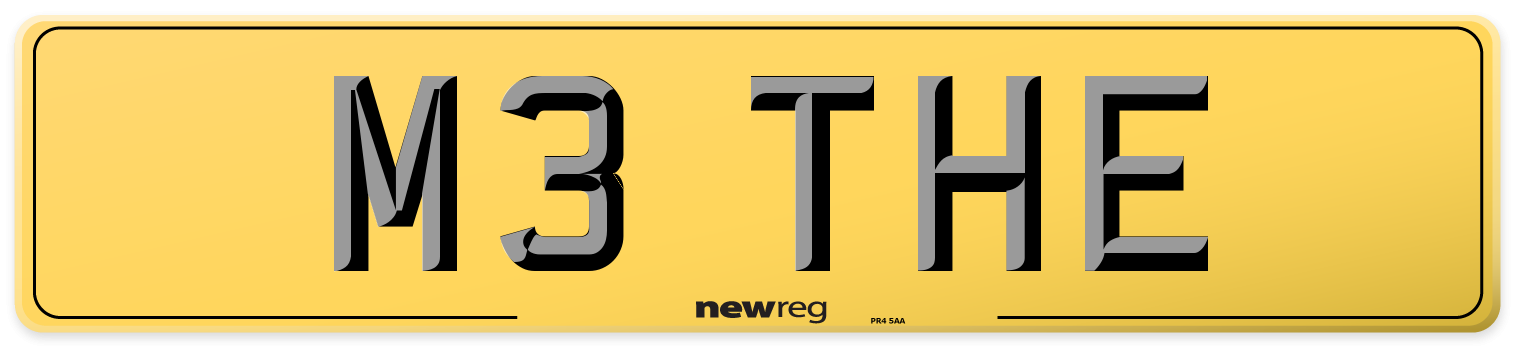 M3 THE Rear Number Plate