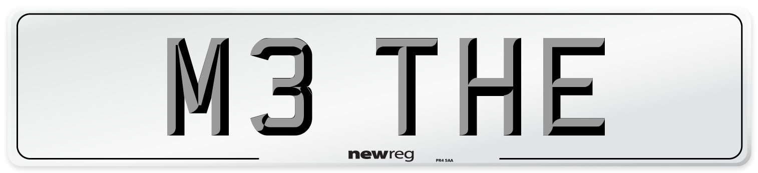 M3 THE Front Number Plate