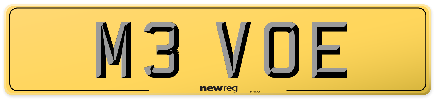 M3 VOE Rear Number Plate
