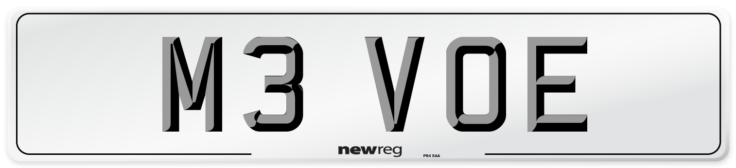 M3 VOE Front Number Plate