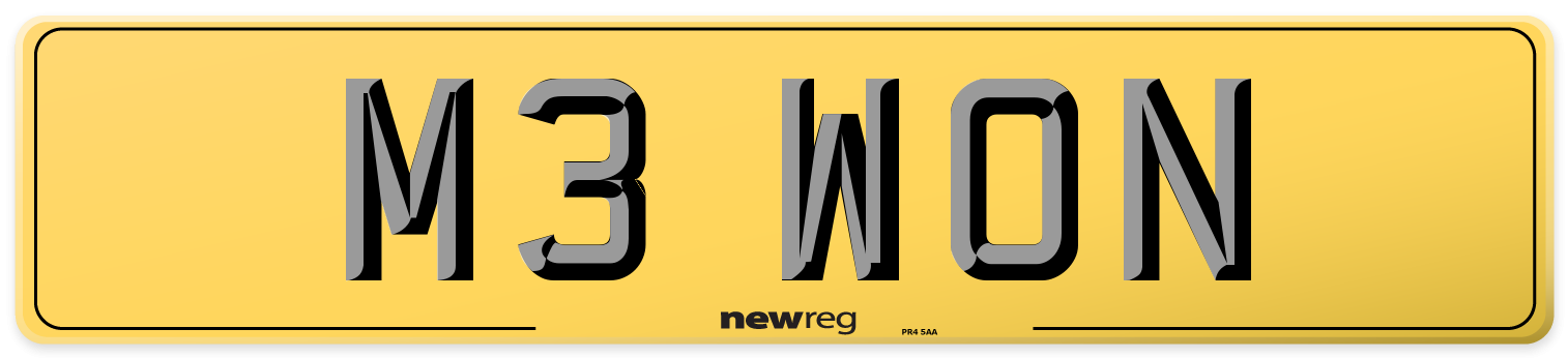 M3 WON Rear Number Plate