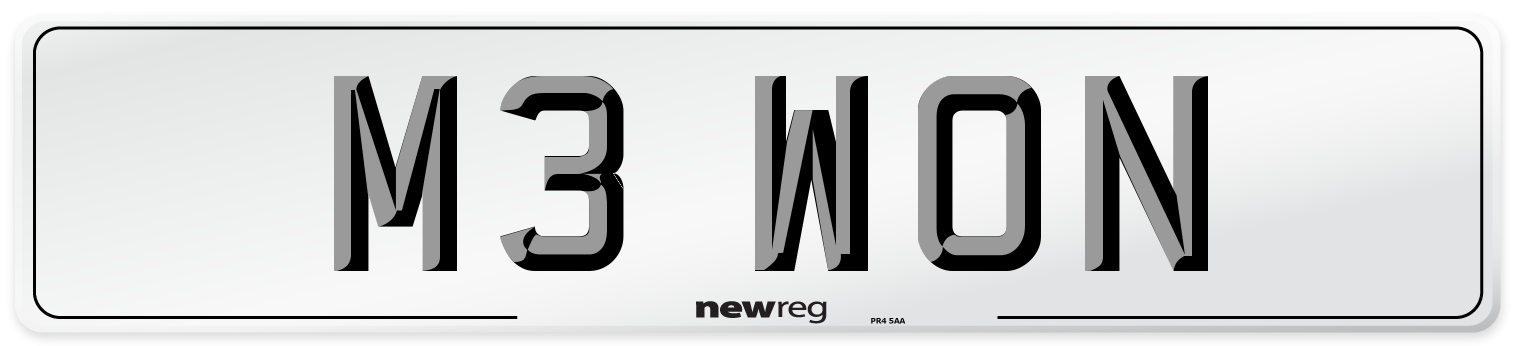 M3 WON Front Number Plate
