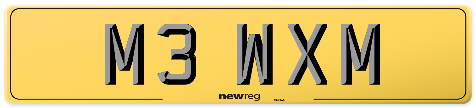 M3 WXM Rear Number Plate