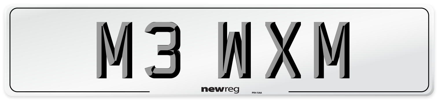 M3 WXM Front Number Plate