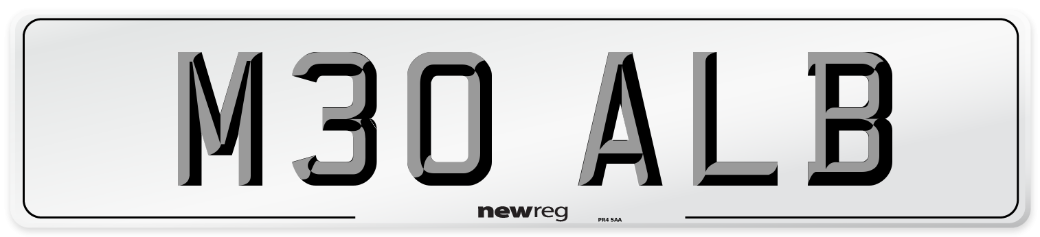 M30 ALB Front Number Plate