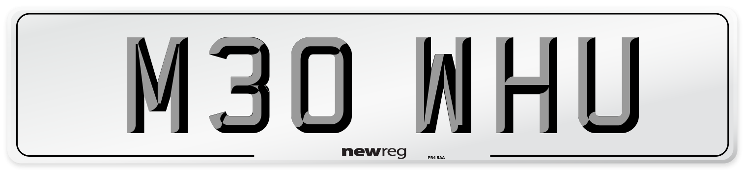 M30 WHU Front Number Plate
