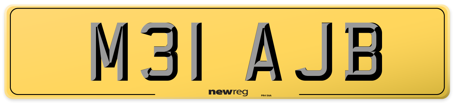 M31 AJB Rear Number Plate