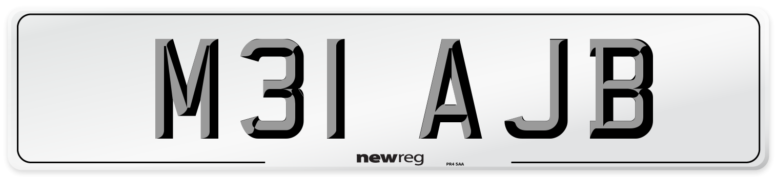 M31 AJB Front Number Plate