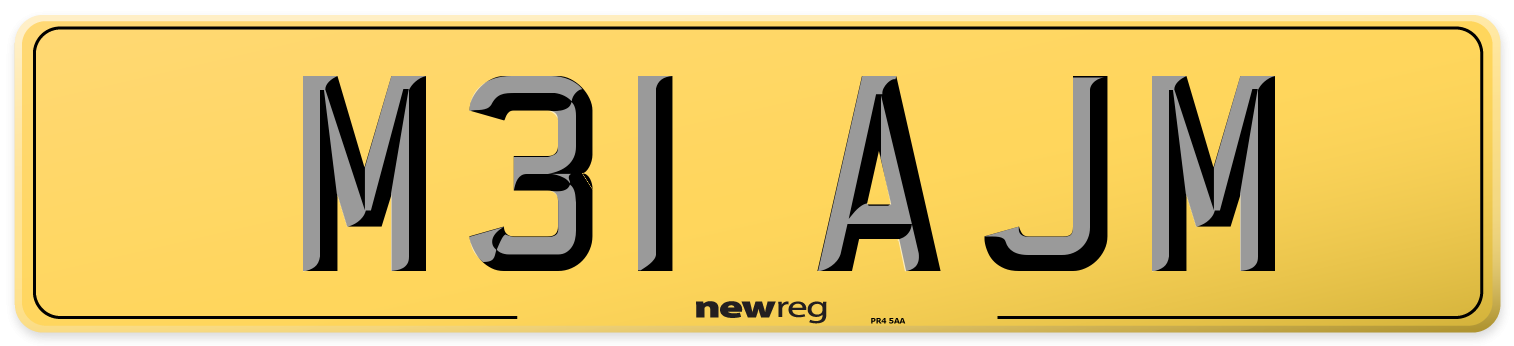 M31 AJM Rear Number Plate