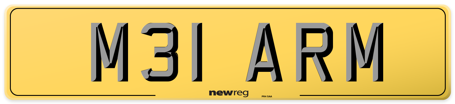 M31 ARM Rear Number Plate