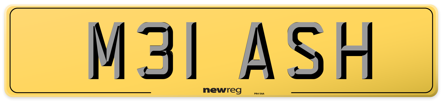 M31 ASH Rear Number Plate