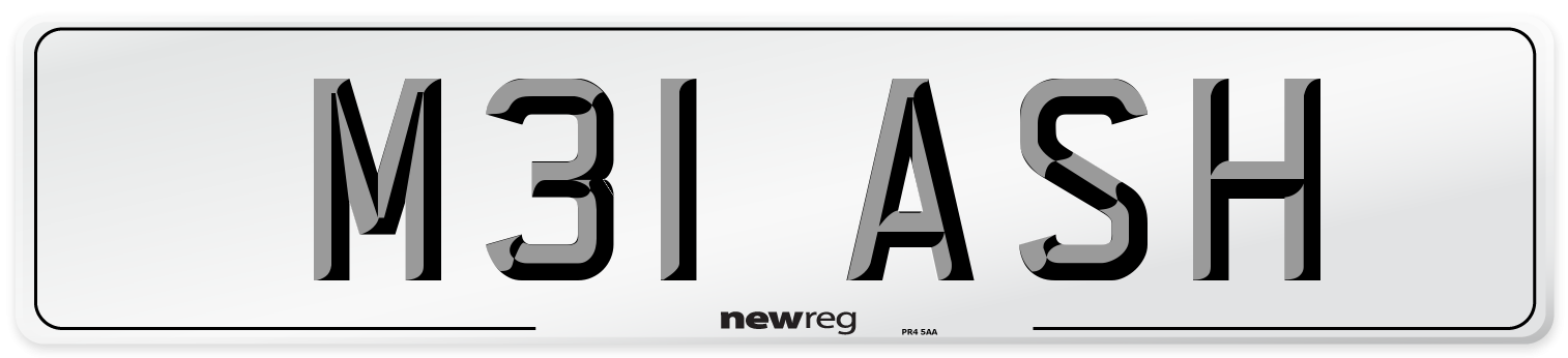 M31 ASH Front Number Plate
