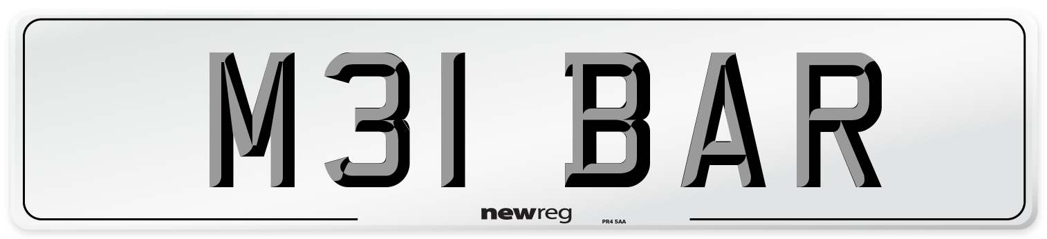 M31 BAR Front Number Plate