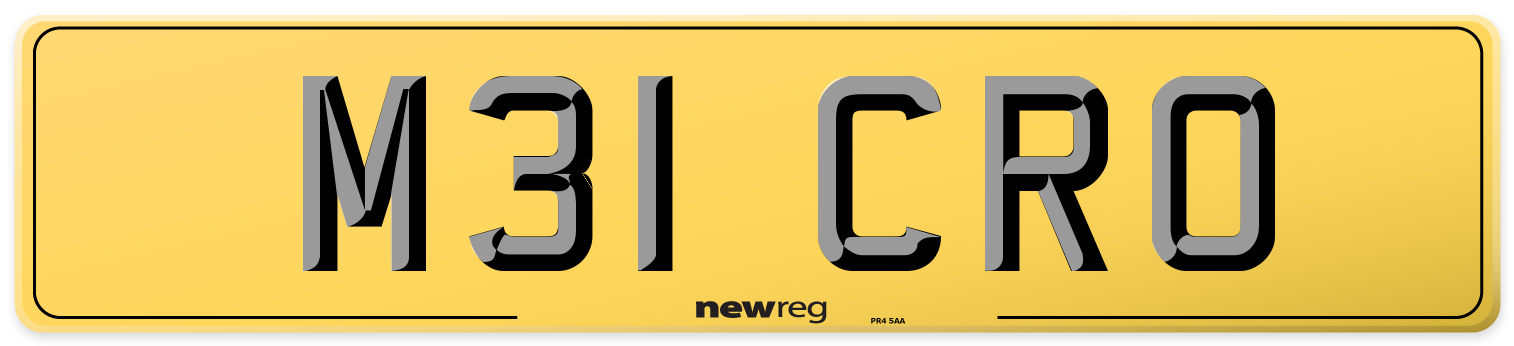 M31 CRO Rear Number Plate