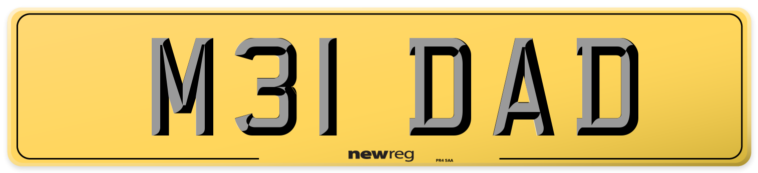 M31 DAD Rear Number Plate