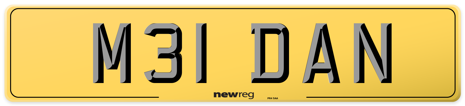 M31 DAN Rear Number Plate