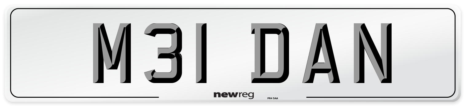 M31 DAN Front Number Plate
