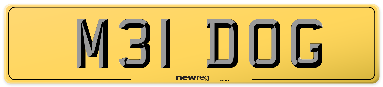 M31 DOG Rear Number Plate