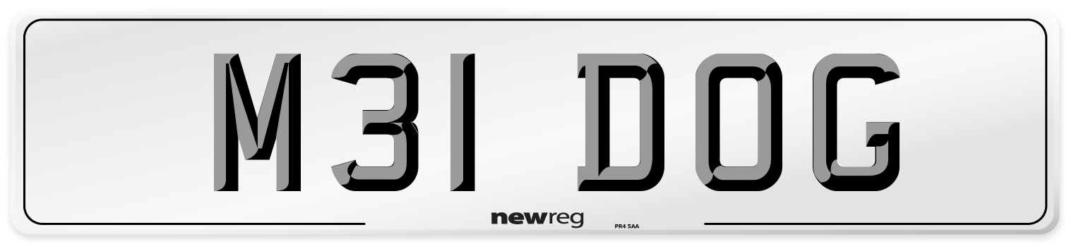 M31 DOG Front Number Plate
