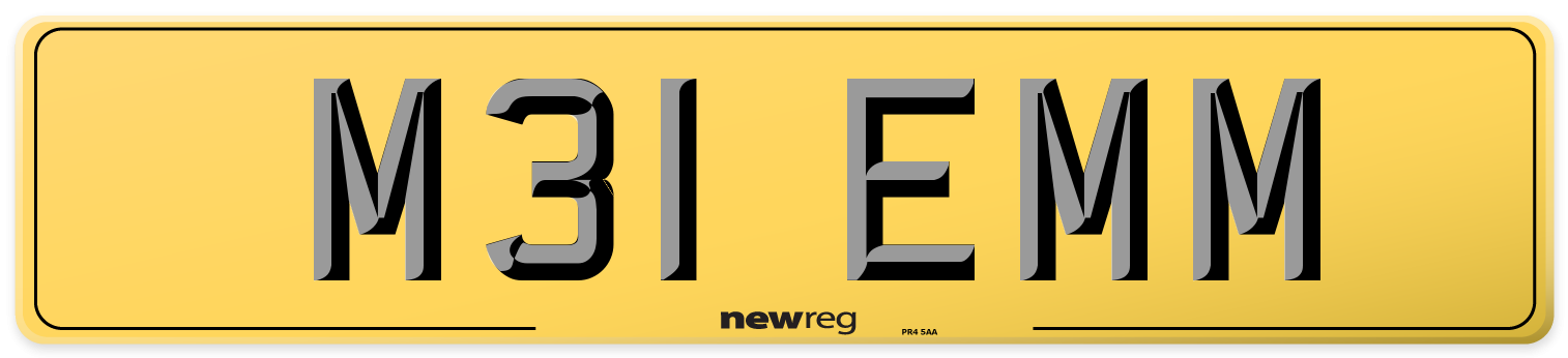 M31 EMM Rear Number Plate