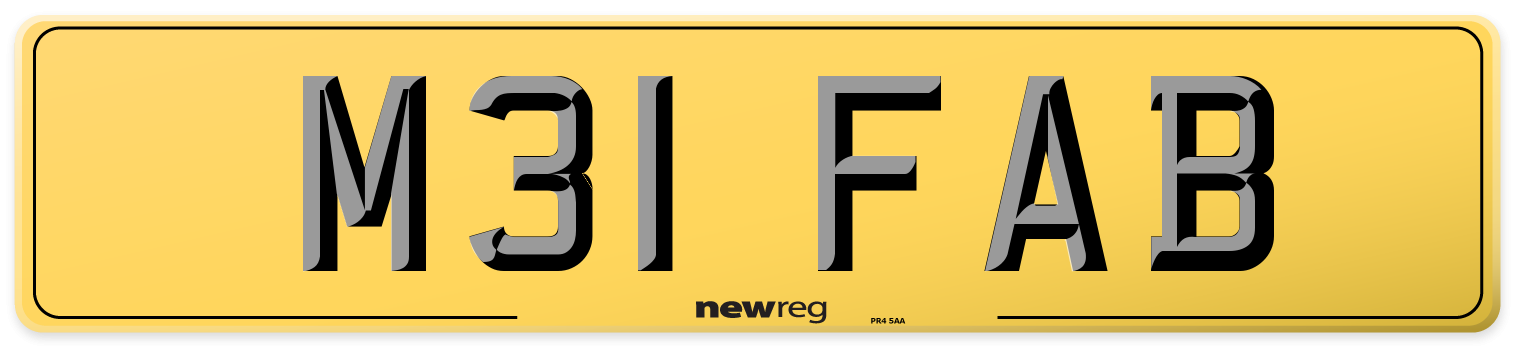 M31 FAB Rear Number Plate