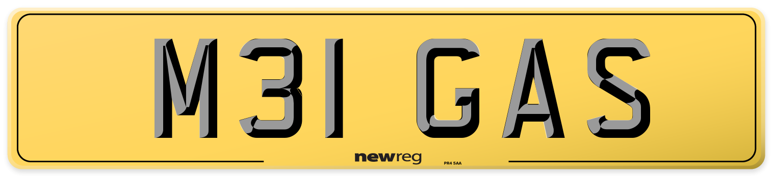 M31 GAS Rear Number Plate
