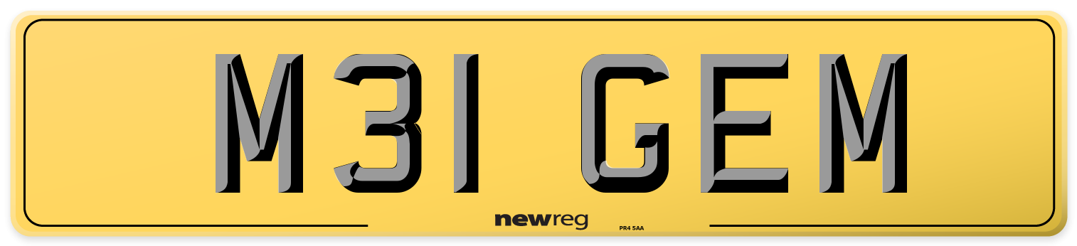 M31 GEM Rear Number Plate
