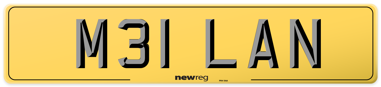 M31 LAN Rear Number Plate